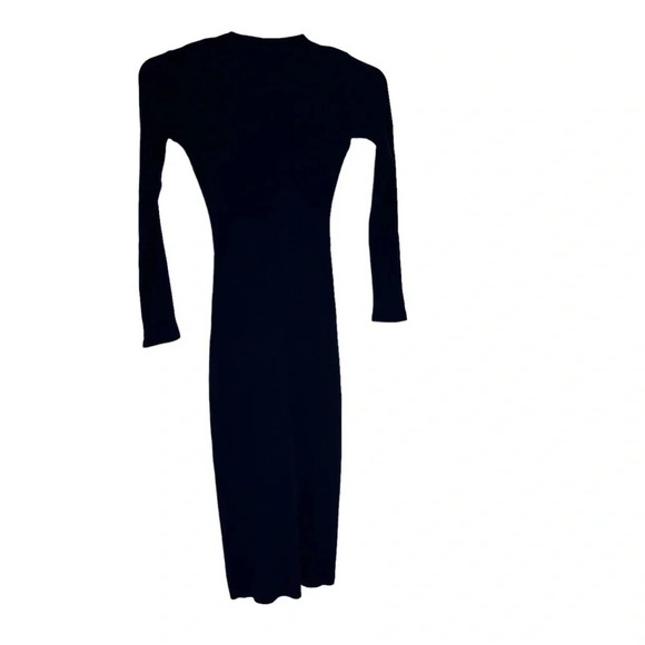 Reformation Edison Lace Up Rib Knit Midi Dress NAVY Blue Size XS - Picture 7 of 13